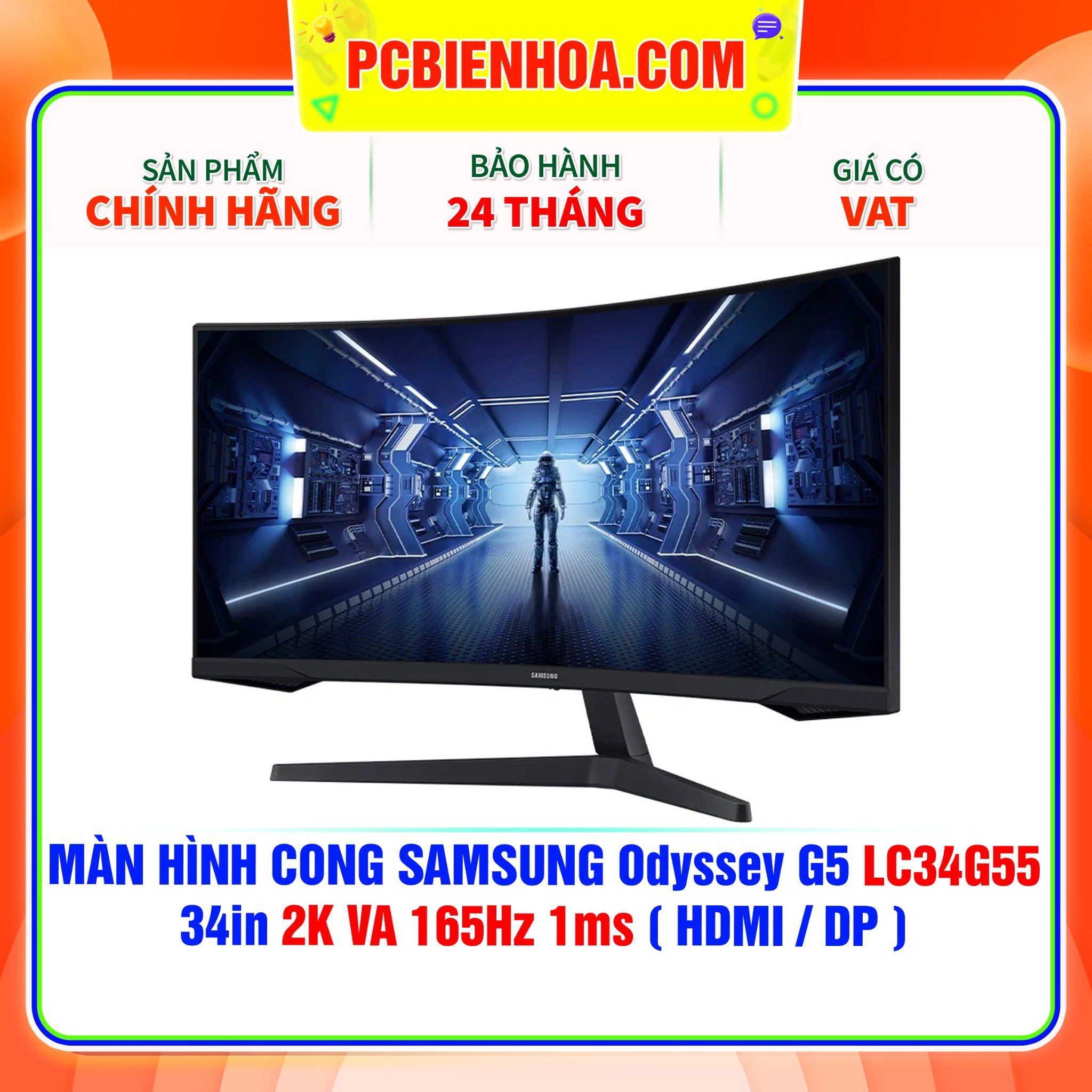  MÀN HÌNH CONG SAMSUNG Odyssey G5 LC34G55 34in 2K VA 165Hz 1ms ( HDMI / DP ) - LC34G55TWWEXXV 