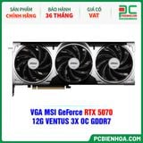  VGA MSI GeForce RTX 5070 12G VENTUS 3X OC GDDR7 