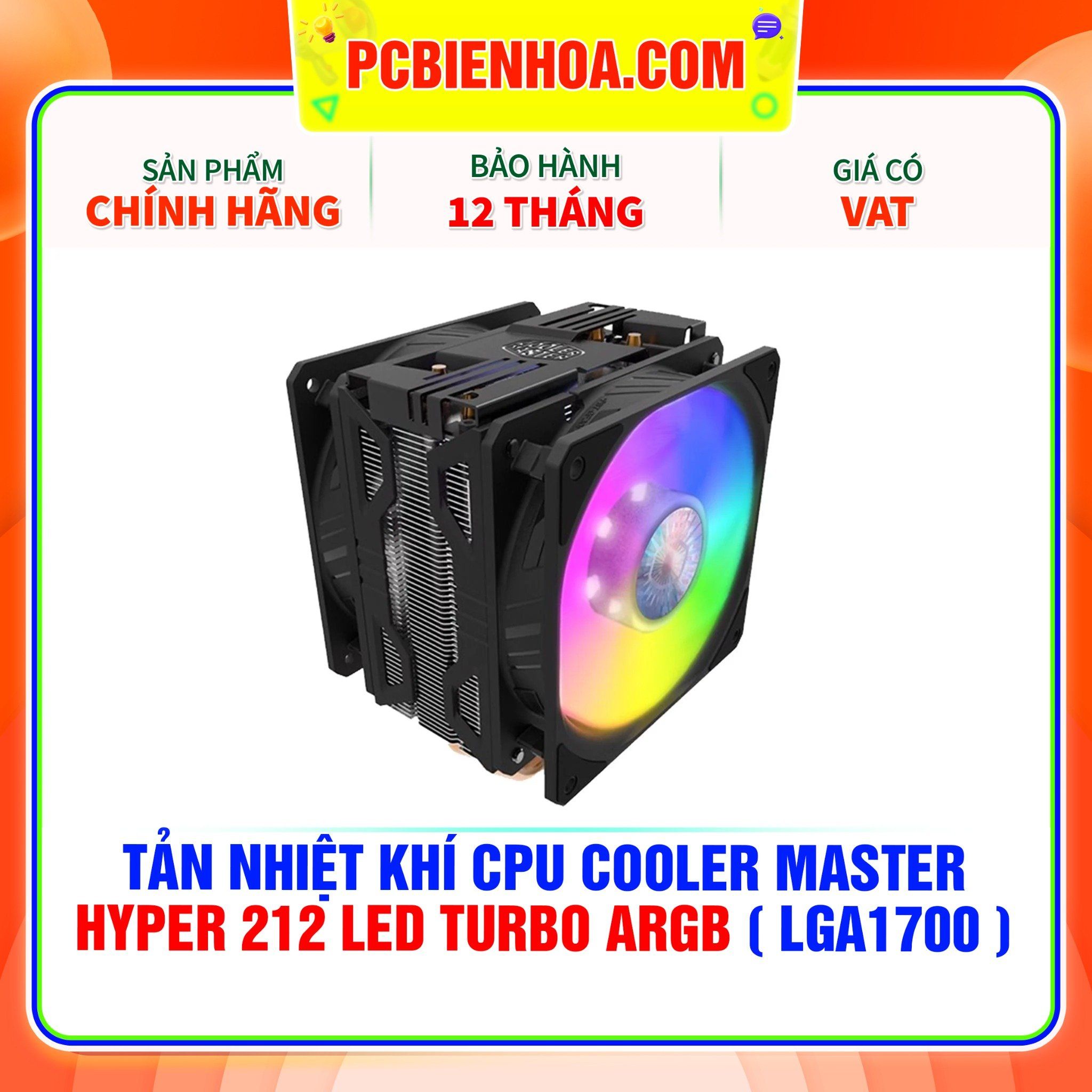  TẢN NHIỆT KHÍ CPU COOLER MASTER HYPER 212 LED TURBO ARGB ( HỖ TRỢ SOCKET LGA1700 ) 