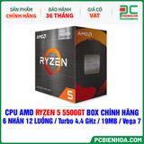  CPU AMD Ryzen 5 5500GT BOX CHÍNH HÃNG ( 6 NHÂN 12 LUỒNG / Turbo 4.4 GHz / 19MB / Vega 7 Graphics ) 