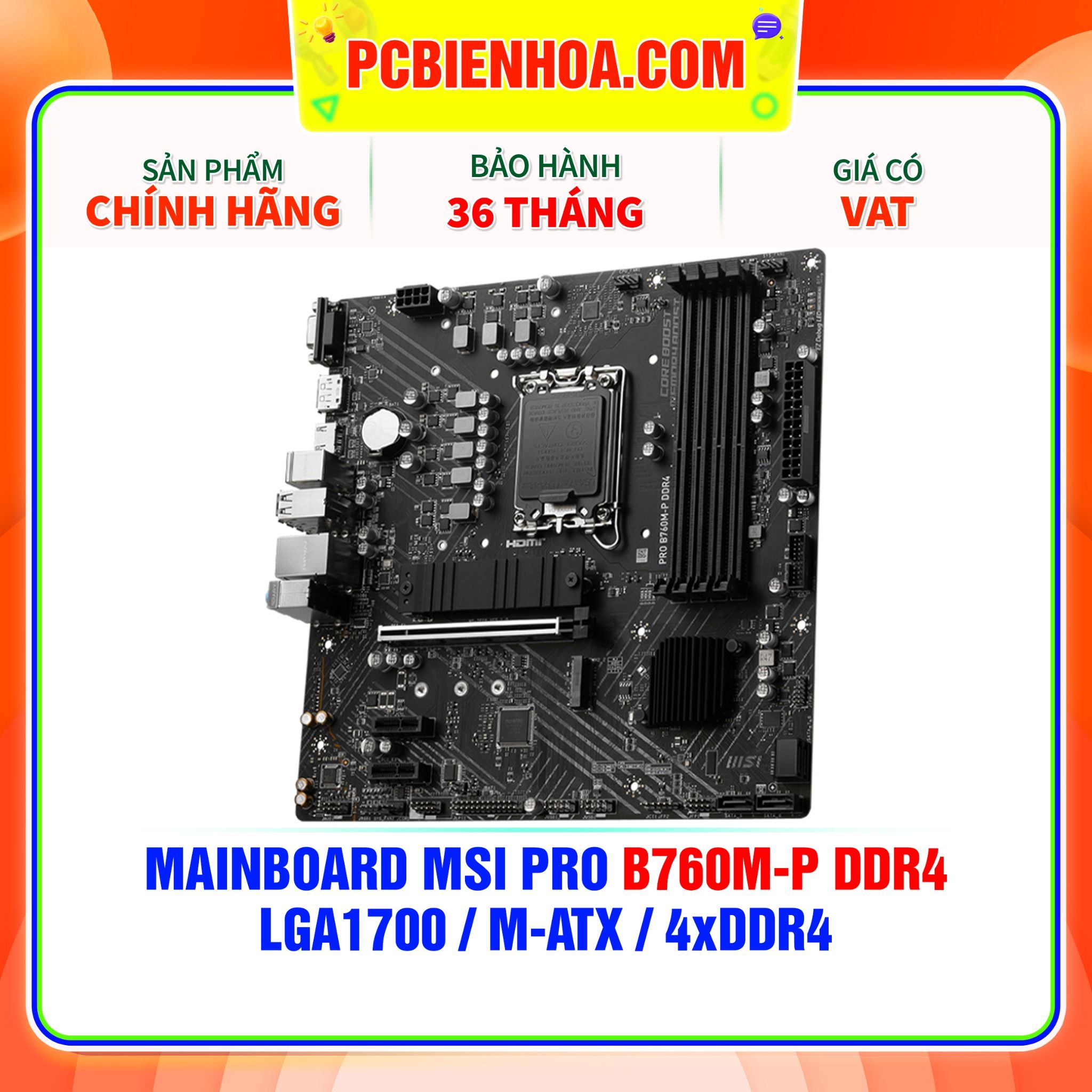  MAINBOARD MSI PRO B760M-P DDR4 ( LGA1700 / m-ATX / 4xDDR4 ) 