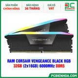  RAM CORSAIR VENGEANCE BLACK RGB - 32GB (2x16GB) 6000MHz DDR5 (CMH32GX5M2E6000C36) 