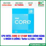  CPU INTEL CORE i3 12100F BOX CHÍNH HÃNG ( 4 NHÂN 8 LUỒNG / Turbo 4.3 GHz / 12MB ) 