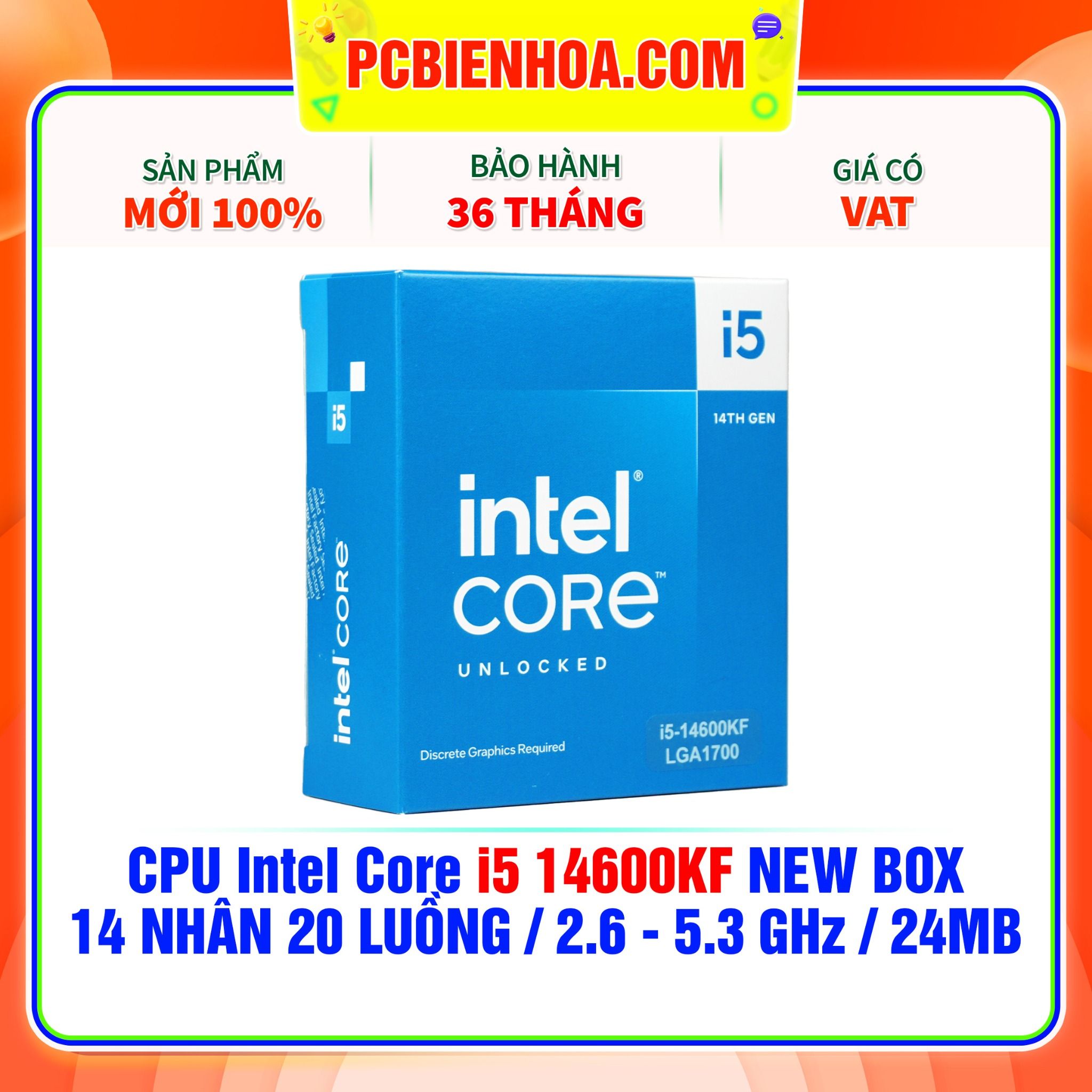 Intel Core I5-14600kf Desktop Processor 14 Cores 5.3 GHz