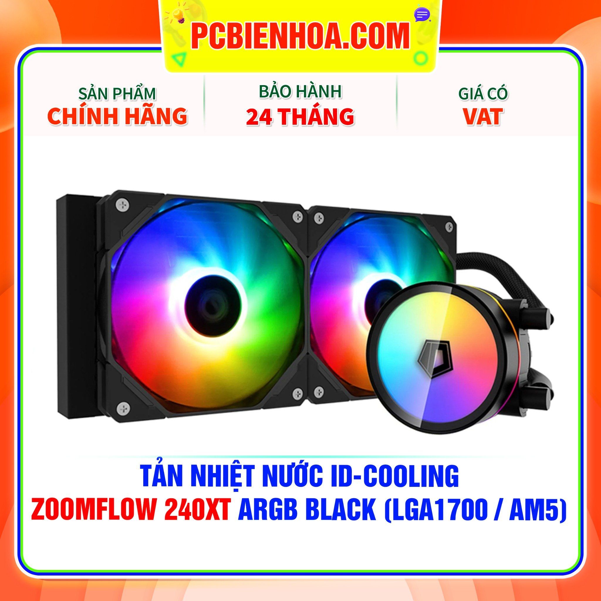  TẢN NHIỆT NƯỚC CPU ID-COOLING ZOOMFLOW 240XT ARGB BLACK ( HỖ TRỢ SOCKET LGA1700 / AM5 ) 