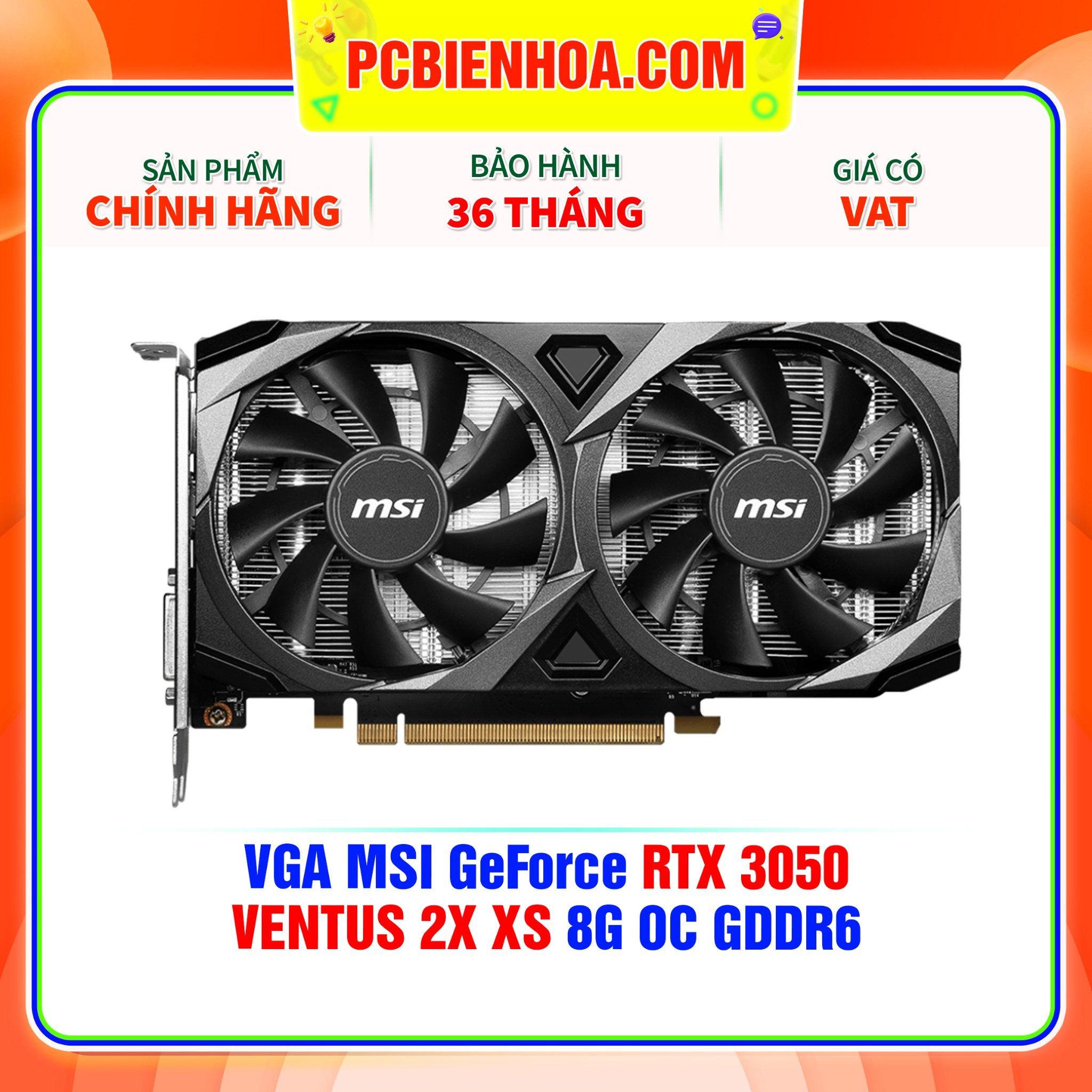  VGA MSI GeForce RTX 3050 VENTUS 2X XS 8G OC GDDR6 