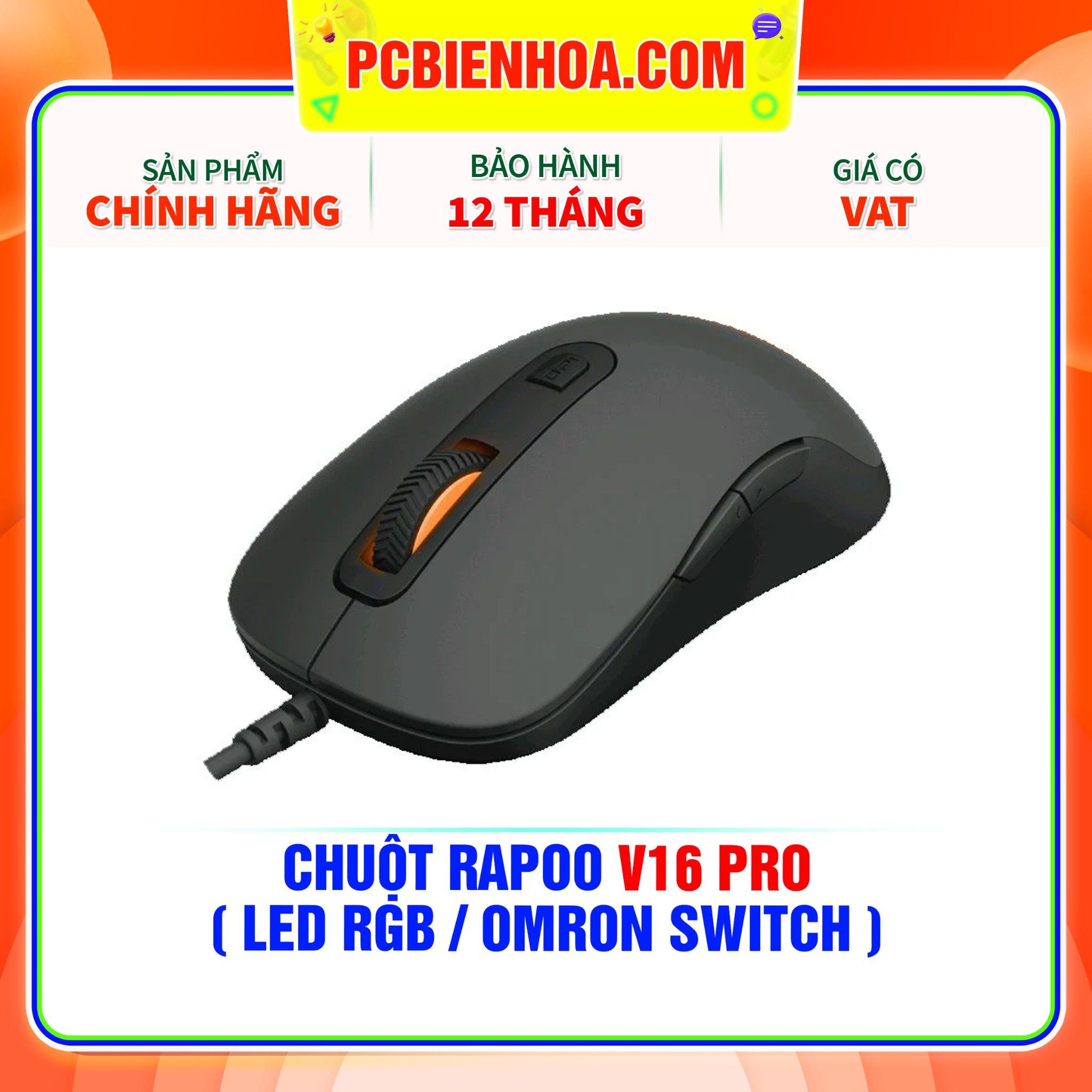  CHUỘT RAPOO V16 PRO ( LED RGB / OMRON SWITCH ) 