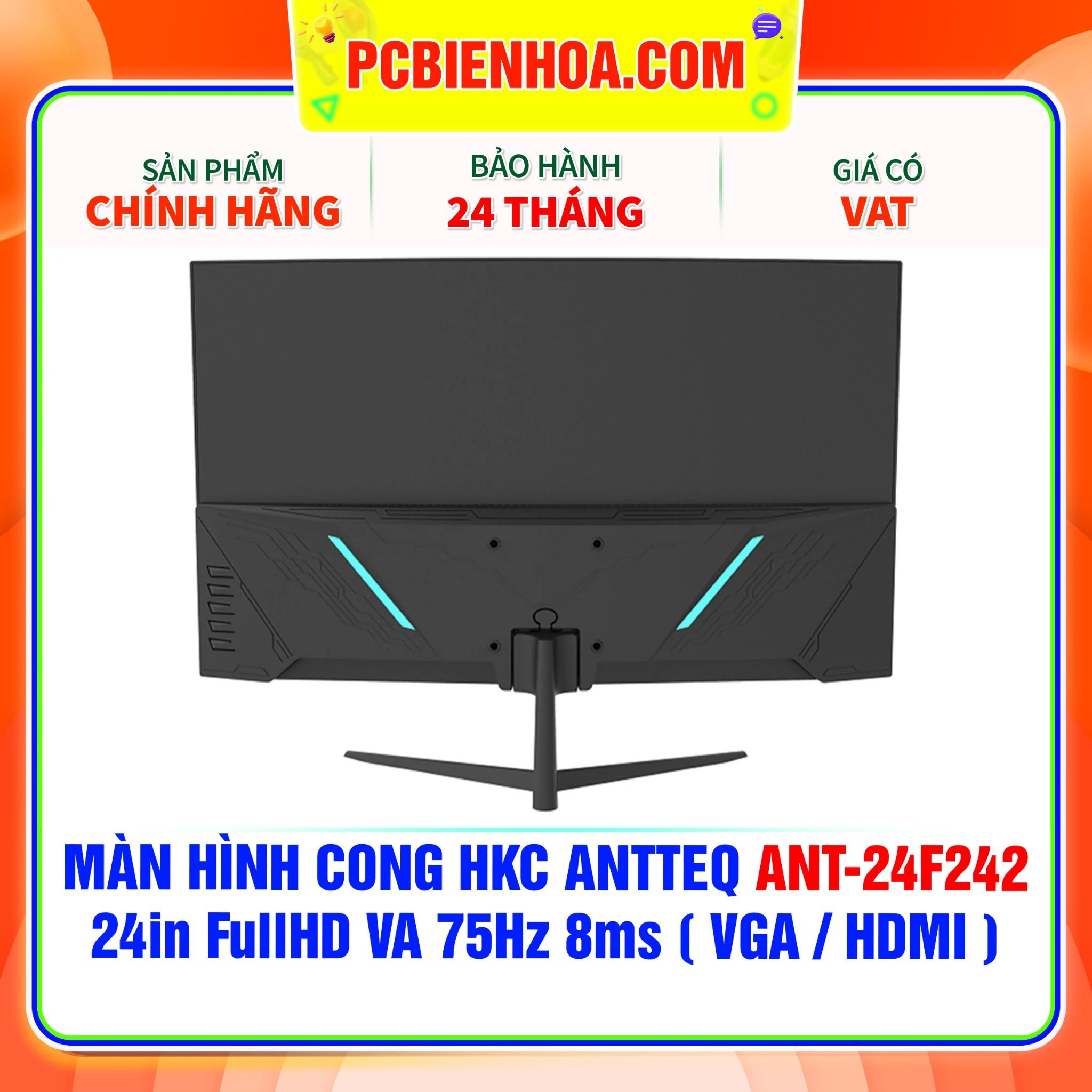  MÀN HÌNH CONG HKC ANTTEQ ANT-24F242 - 24in FullHD VA 75Hz 8ms ( VGA / HDMI ) 