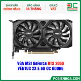  VGA MSI GeForce RTX 3050 VENTUS 2X E 6G OC GDDR6 