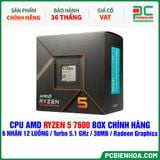  CPU AMD Ryzen 5 7600 BOX CHÍNH HÃNG ( 6 NHÂN 12 LUỒNG / Turbo 5.1 GHz / 38MB / Radeon Graphics ) 