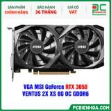  VGA MSI GeForce RTX 3050 VENTUS 2X XS 8G OC GDDR6 