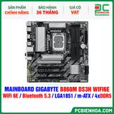  DDR5 - MAINBOARD GIGABYTE B860M DS3H WIFI6E ( WiFi 6E / Bluetooth 5.3 / LGA1851 / m-ATX / 4xDDR5 ) 