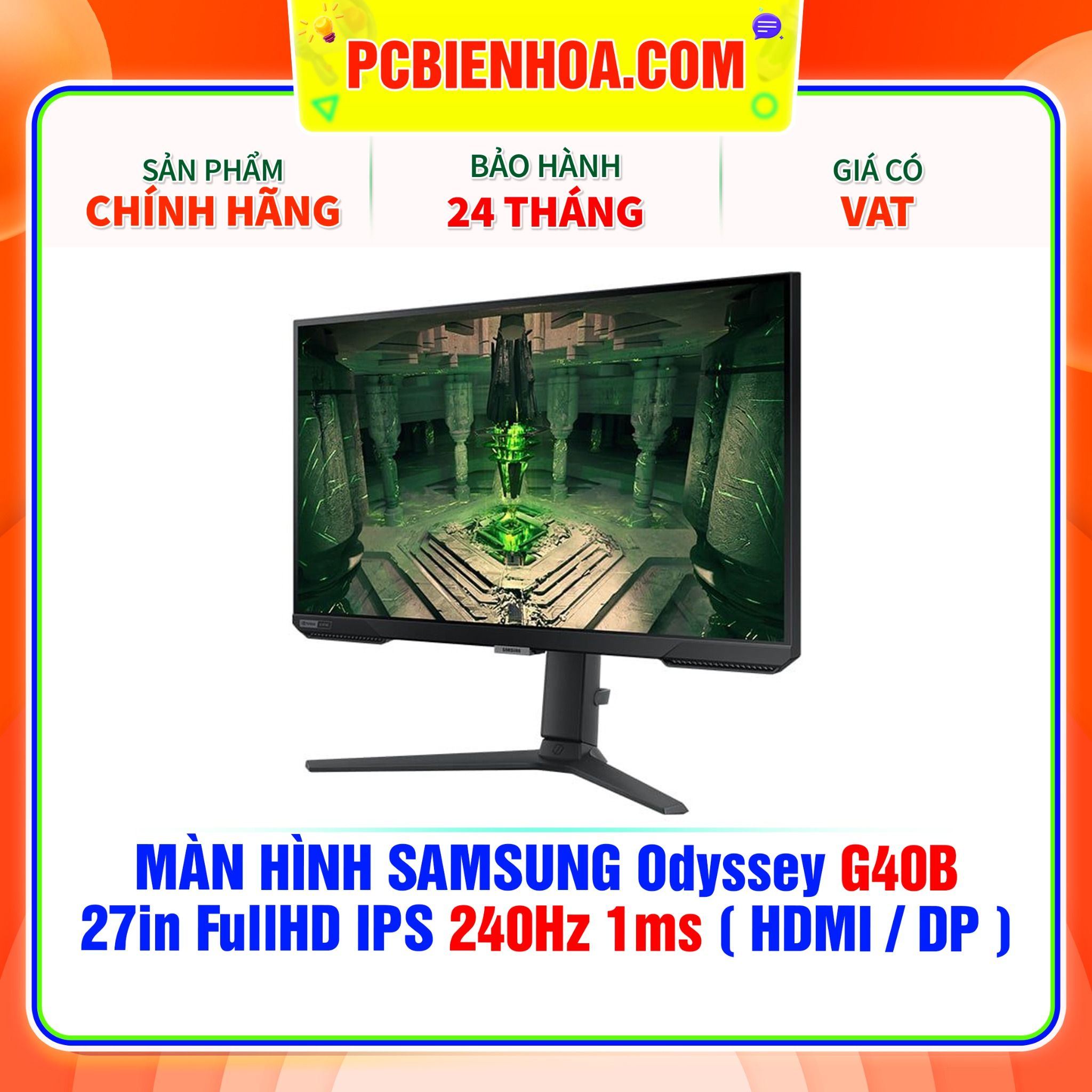  MÀN HÌNH SAMSUNG Odyssey G40B 27in FullHD IPS 240Hz 1ms ( HDMI / DP ) - LS27BG400EEXXV 