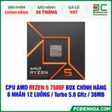  CPU AMD Ryzen 5 7500F BOX CHÍNH HÃNG ( 6 NHÂN 12 LUỒNG / Turbo 5.0 GHz / 38MB ) 