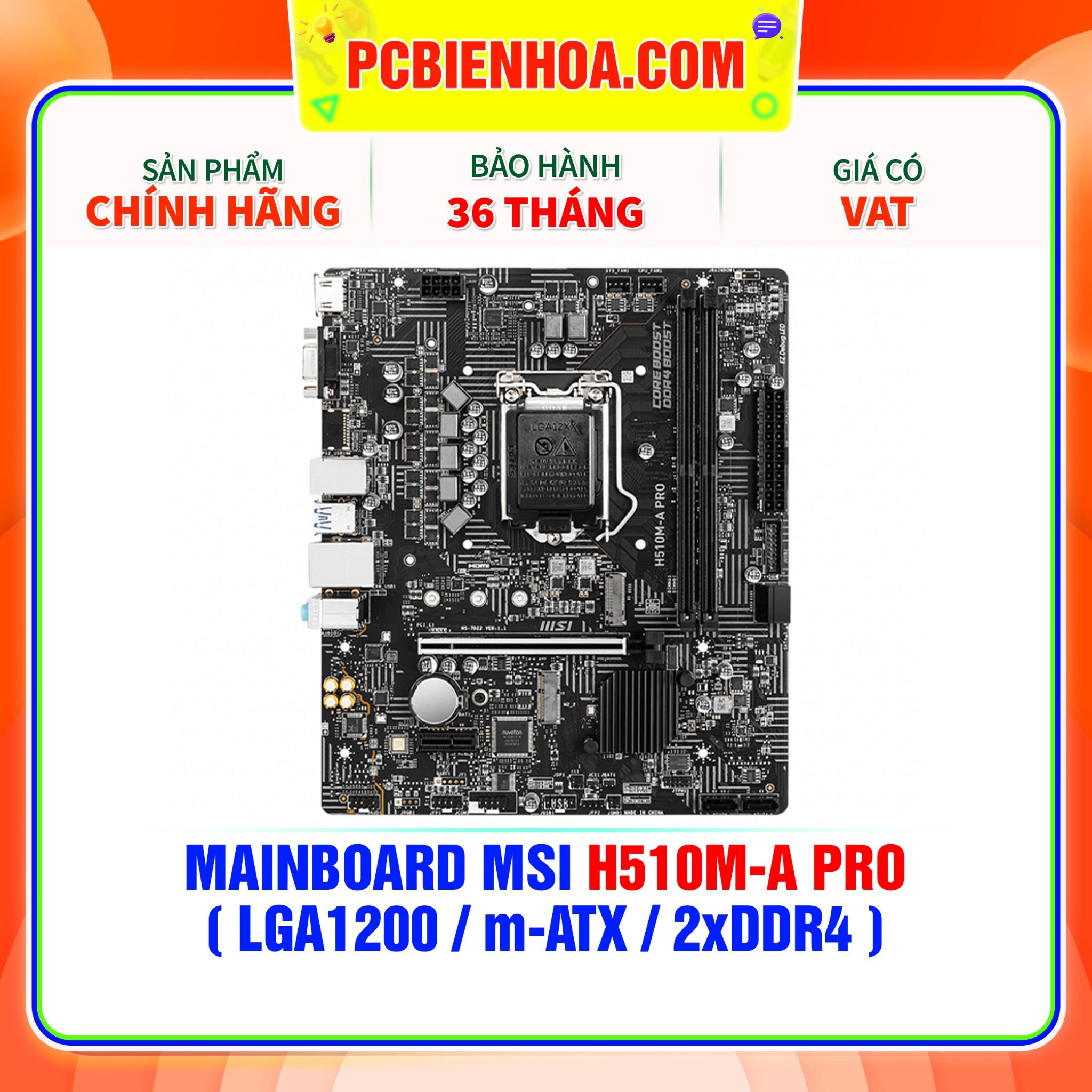  MAINBOARD MSI H510M-A PRO ( LGA1200 / m-ATX / 2xDDR4 ) 