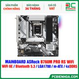  DDR5 - MAINBOARD ASRock B760M PRO RS WIFI ( WiFi 6E / Bluetooth 5.3 / LGA1700 / m-ATX / 4xDDR5 ) 