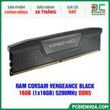  RAM CORSAIR VENGEANCE BLACK - 16GB (1x16GB) 5200MHz DDR5 