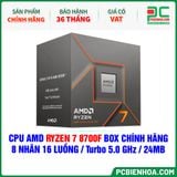  CPU AMD Ryzen 7 8700F BOX CHÍNH HÃNG ( 8 NHÂN 16 LUỒNG / Turbo 5.0 GHz / 24MB ) 