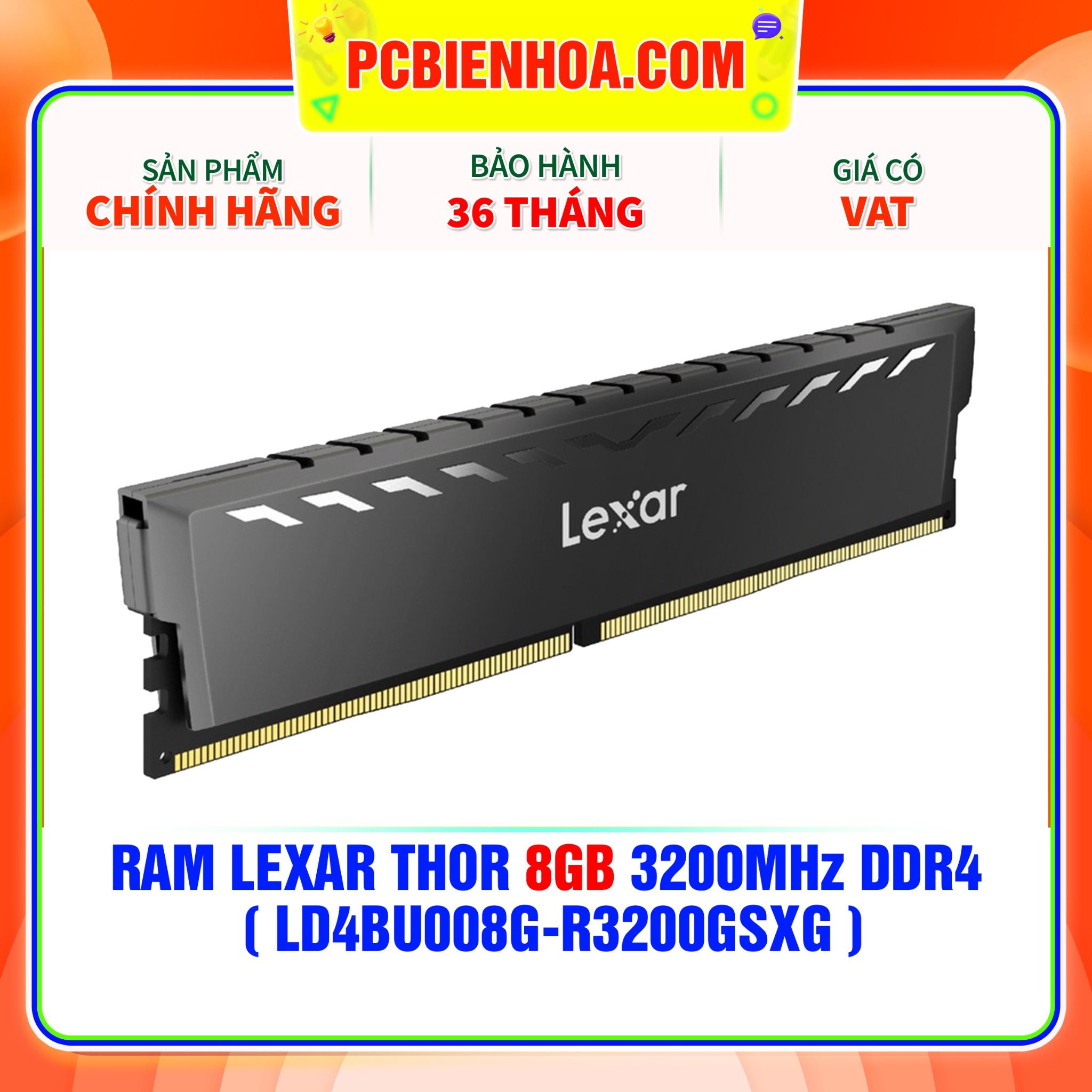  RAM LEXAR THOR 8GB 3200MHz DDR4 UDIMM ( LD4BU008G-R3200GSXG ) 