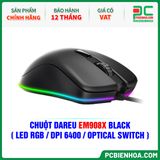  CHUỘT DAREU EM908X BLACK ( LED RGB / DPI 6400 / OPTICAL SWITCH ) 