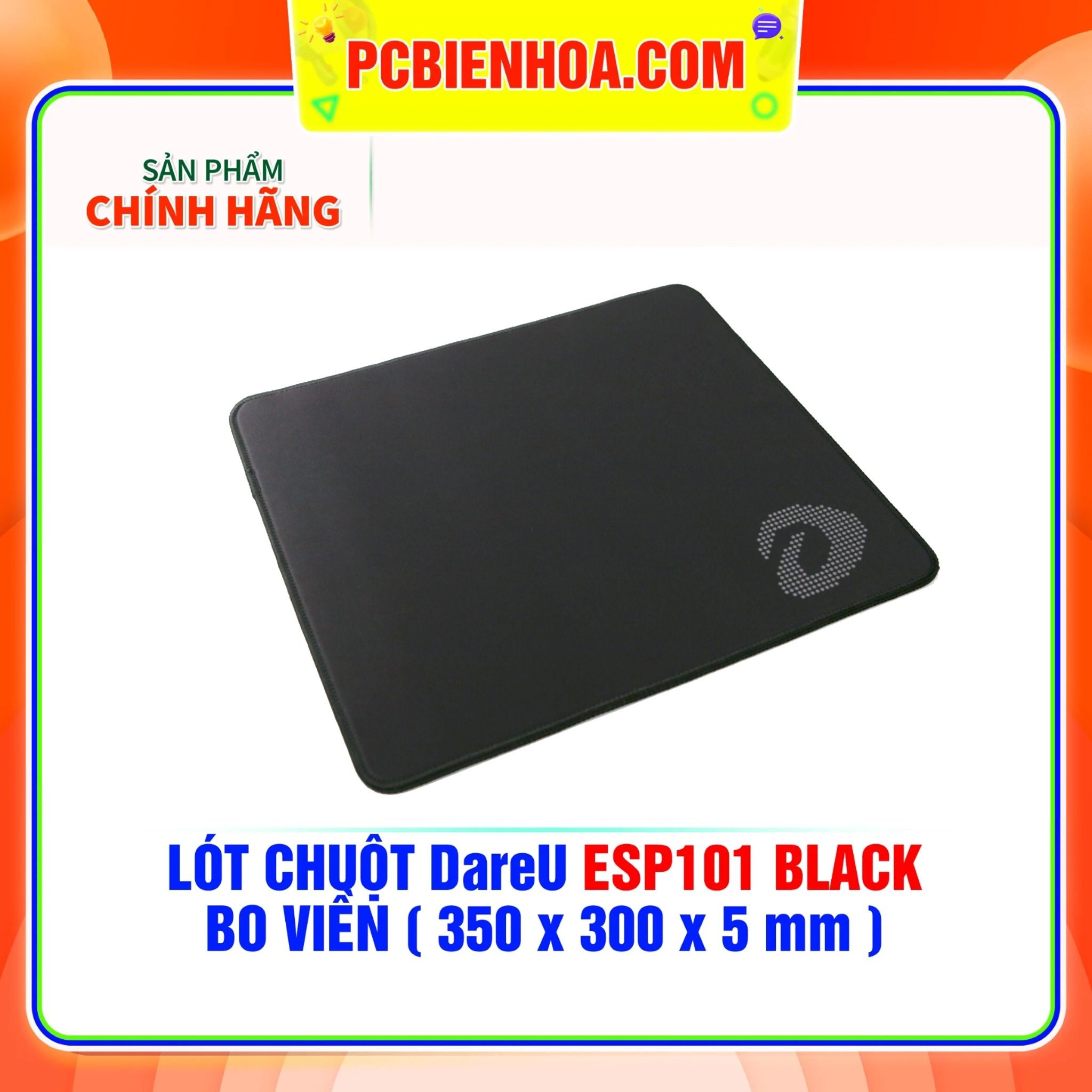  LÓT CHUỘT DareU ESP101 BLACK - BO VIỀN ( 350 x 300 x 5 mm ) 