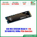  SSD MSI SPATIUM M450 V1 1TB - 3D NAND M.2 NVMe PCIe Gen4.0x4 
