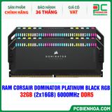  RAM CORSAIR DOMINATOR PLATINUM BLACK RGB - 32GB (2x16GB) 6000MHz DDR5 ( CMT32GX5M2X6000C36 ) 