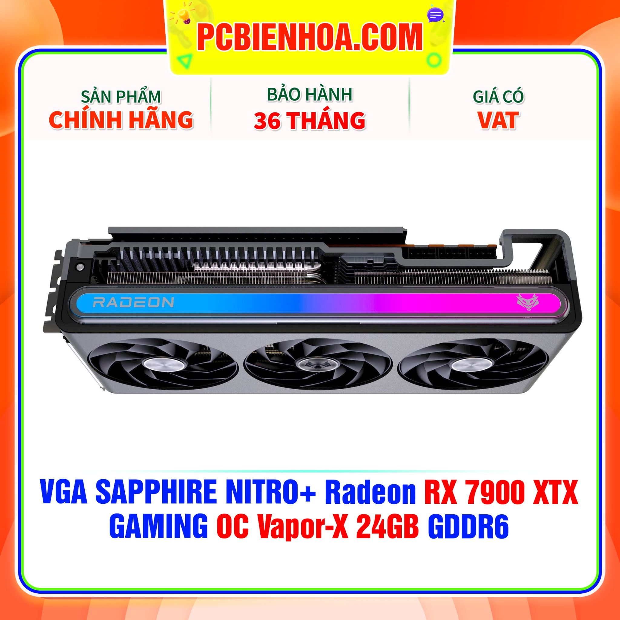  VGA SAPPHIRE NITRO+ Radeon RX 7900 XTX GAMING OC Vapor-X 24GB GDDR6 (11322-01-40G) 