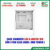  THANH LÝ - CASE XIGMATEK LUX G ARCTIC 3FX - SẴN 3 FAN X22A ARGB ( MID TOWER - EN48717 ) 