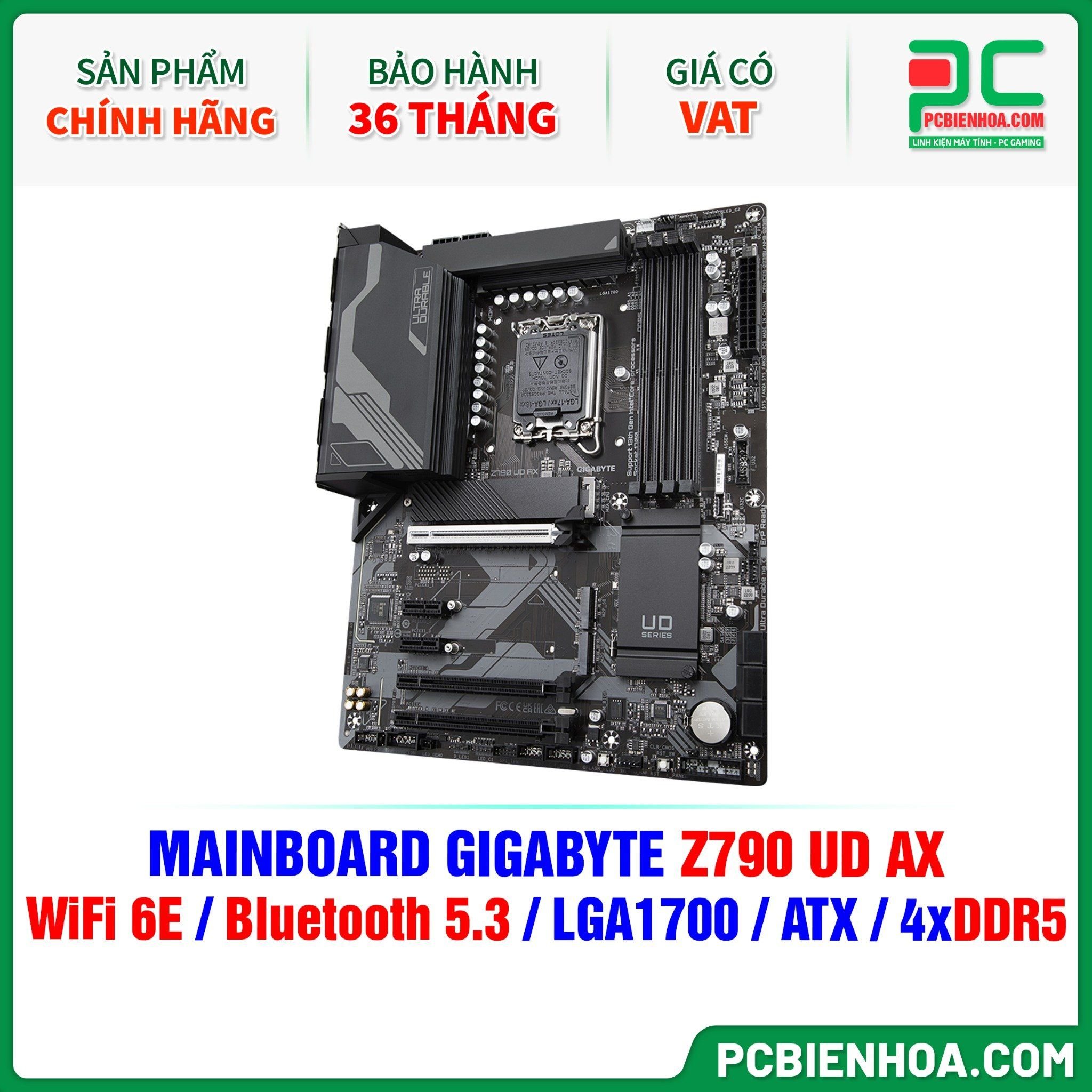  DDR5 - MAINBOARD GIGABYTE Z790 UD AX ( WIFI 6E / Bluetooth 5.3 / LGA1700 / ATX / 4xDDR5 ) 
