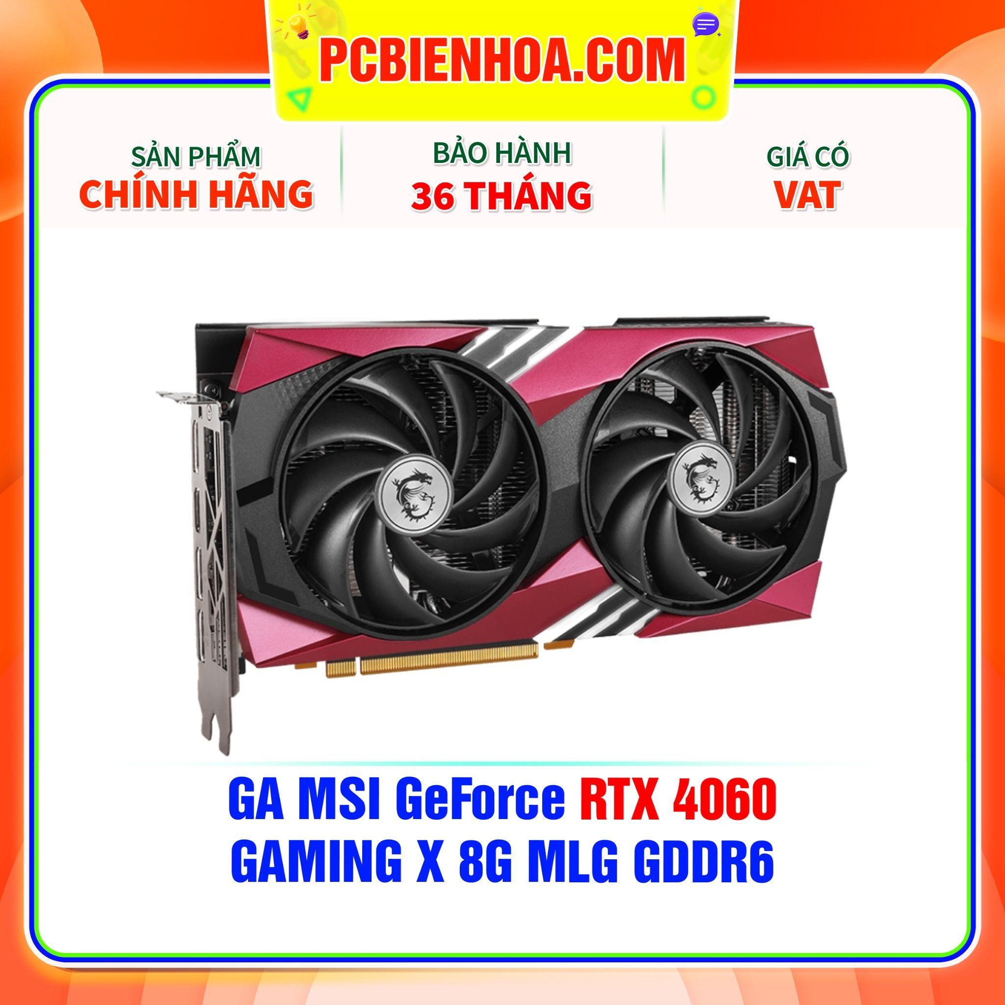  VGA MSI GeForce RTX 4060 GAMING X 8G MLG GDDR6 