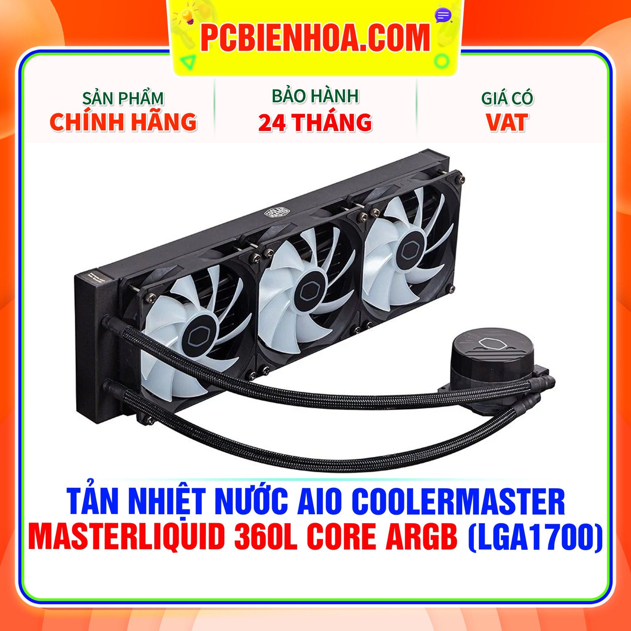  TẢN NHIỆT NƯỚC AIO COOLERMASTER MASTERLIQUID 360L CORE ARGB ( HỖ TRỢ SOCKET LGA1700 ) 