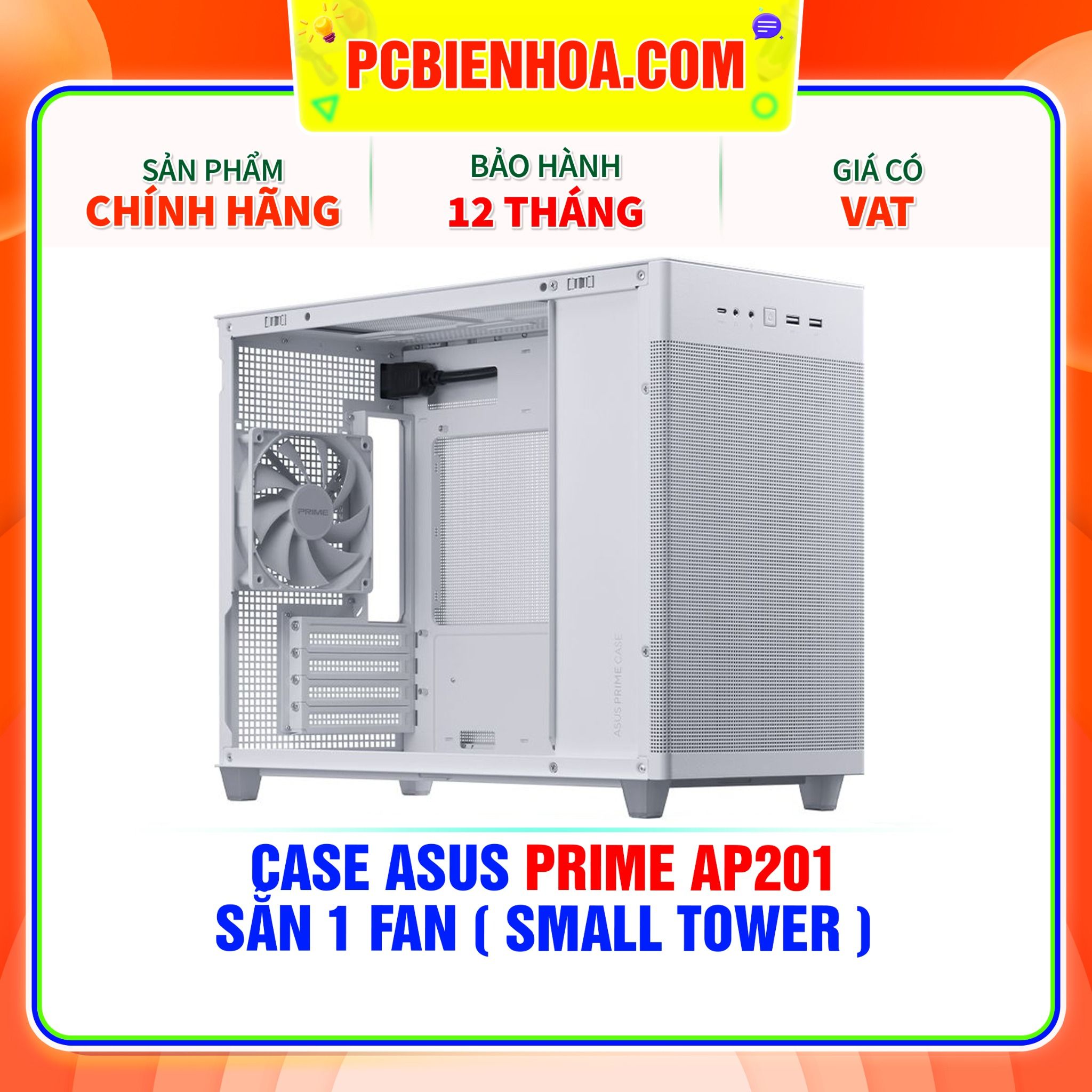  CASE ASUS PRIME AP201 - SẴN 1 FAN ( SMALL TOWER ) 