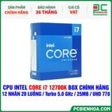  CPU INTEL CORE i7 12700K BOX CHÍNH HÃNG ( 12 NHÂN 20 LUỒNG / Turbo 5.0 GHz / 25MB / UHD GRAPHICS 770 ) 