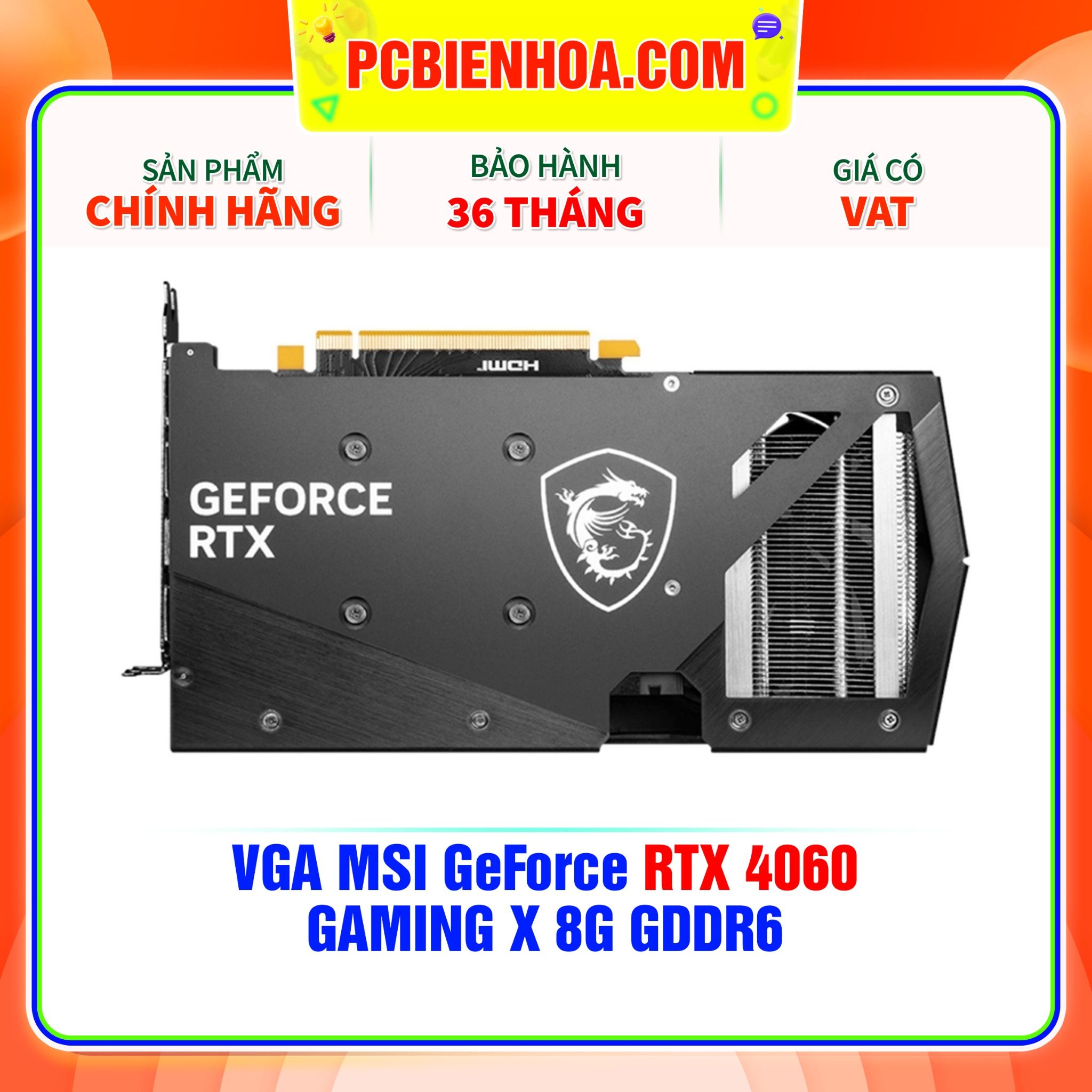  VGA MSI GeForce RTX 4060 GAMING X 8G GDDR6 