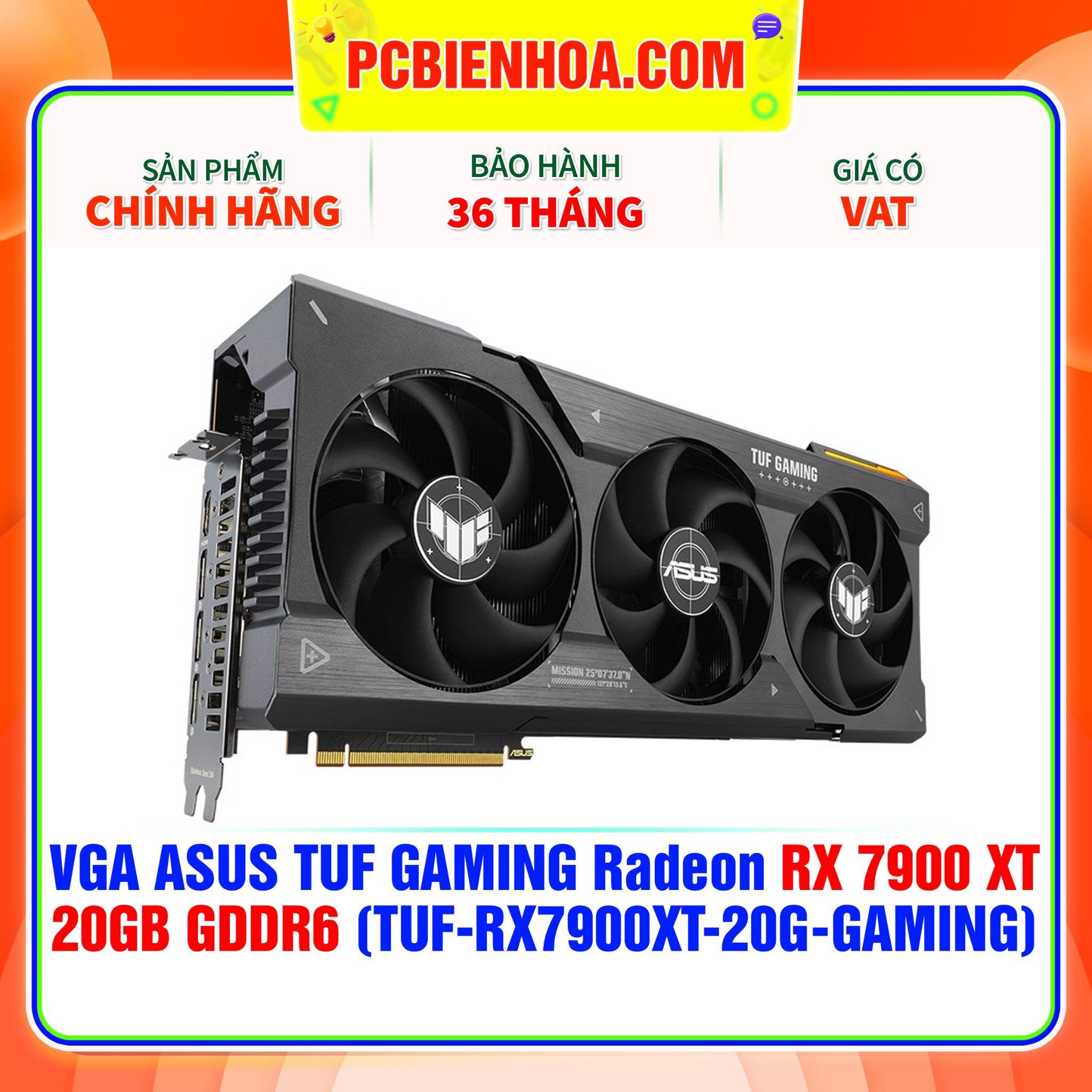  VGA ASUS TUF Gaming Radeon RX 7900 XT 20GB GDDR6 (TUF-RX7900XT-20G-GAMING) 