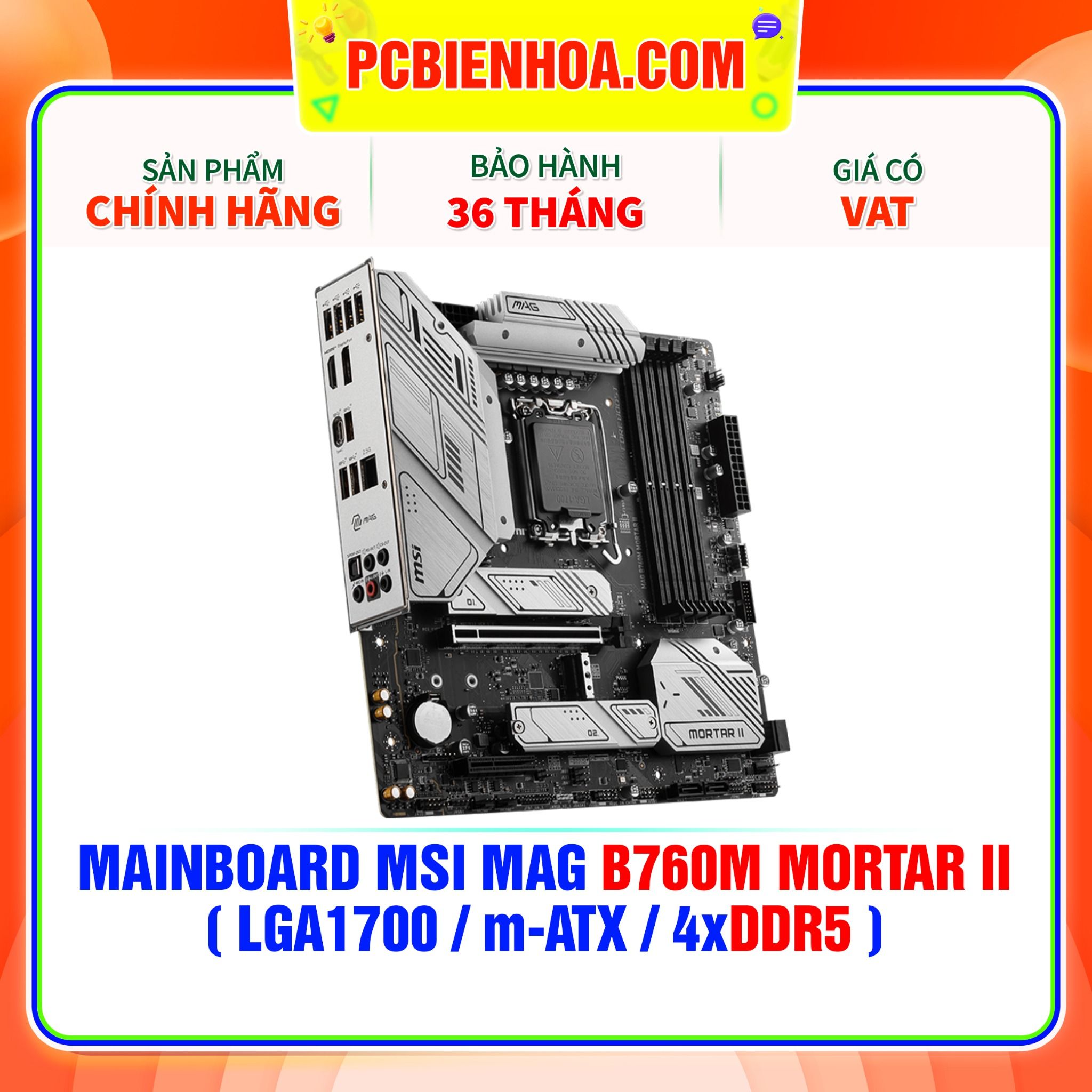  DDR5 - MAINBOARD MSI MAG B760M MORTAR II ( LGA1700 / m-ATX / 4xDDR5 ) 