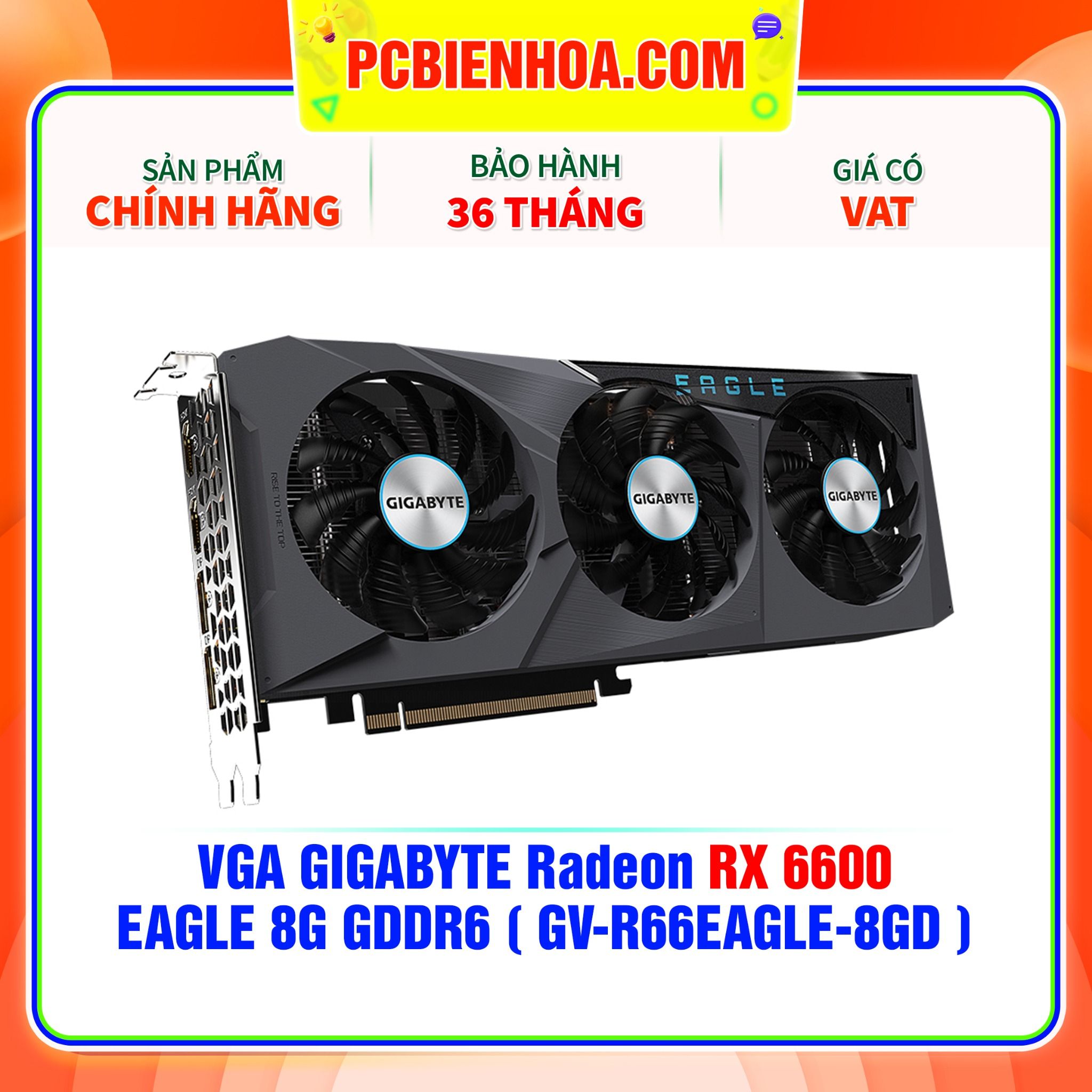  VGA GIGABYTE Radeon RX 6600 EAGLE 8G GDDR6 ( GV-R66EAGLE-8GD ) 