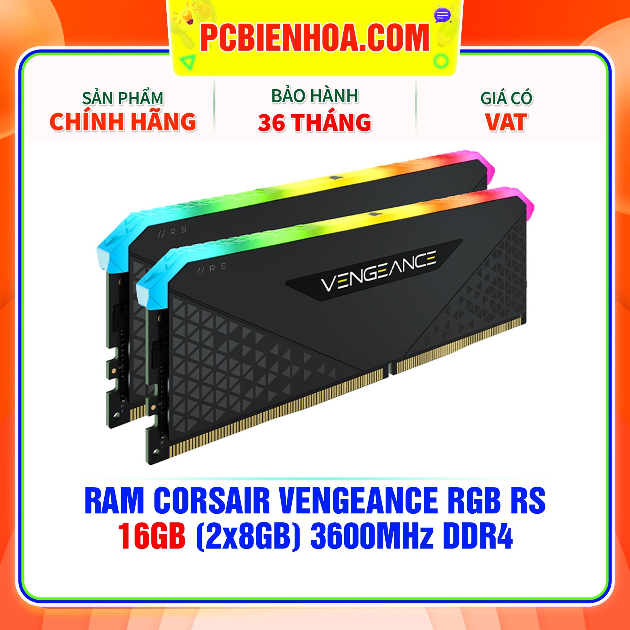 DDR4 Corsair Vengeance RGB RS 16Go 3600Mhz CMG16GX4M2D3600C18