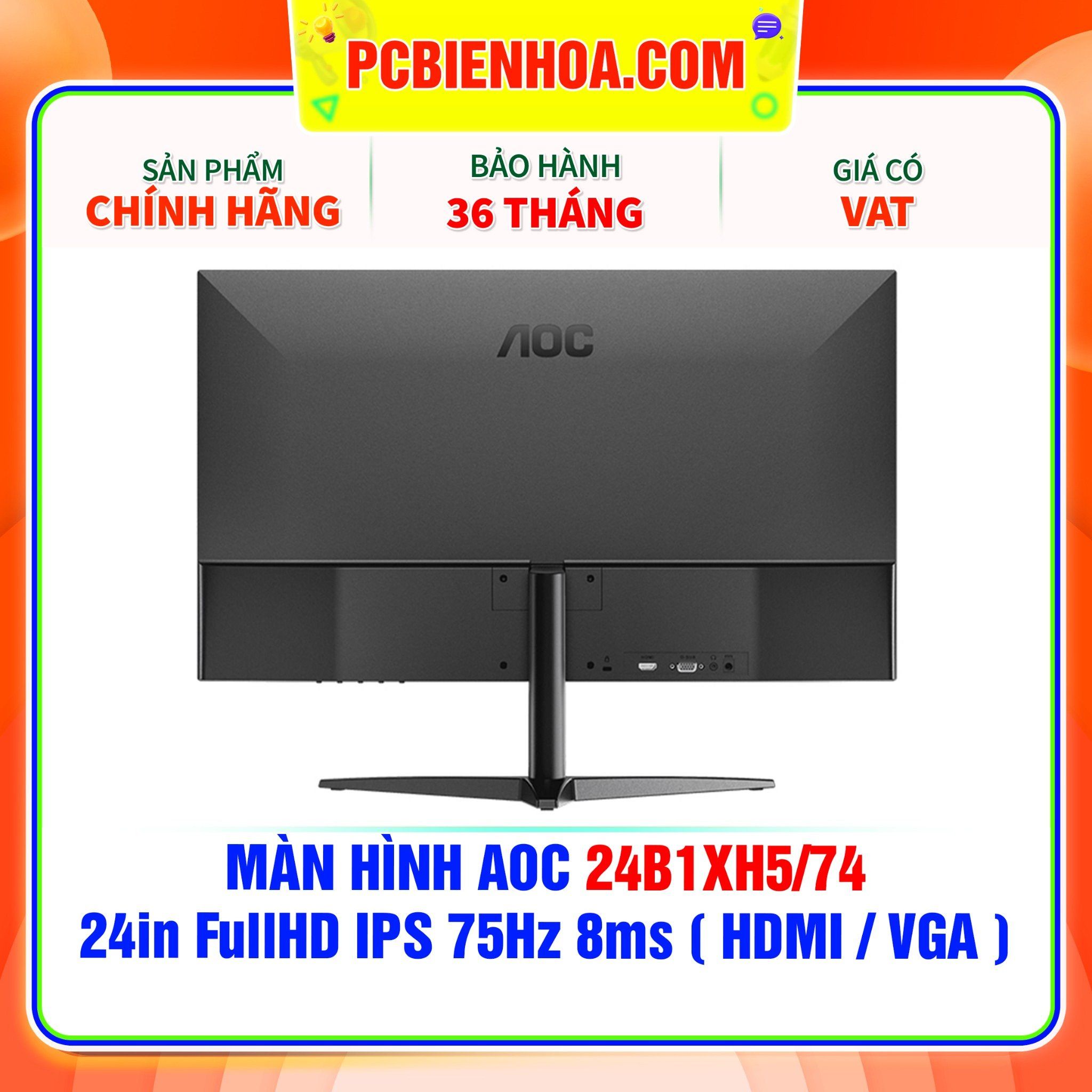  MÀN HÌNH AOC 24B1XH5/74 - 24in FullHD IPS 75Hz 8ms ( HDMI / VGA ) 