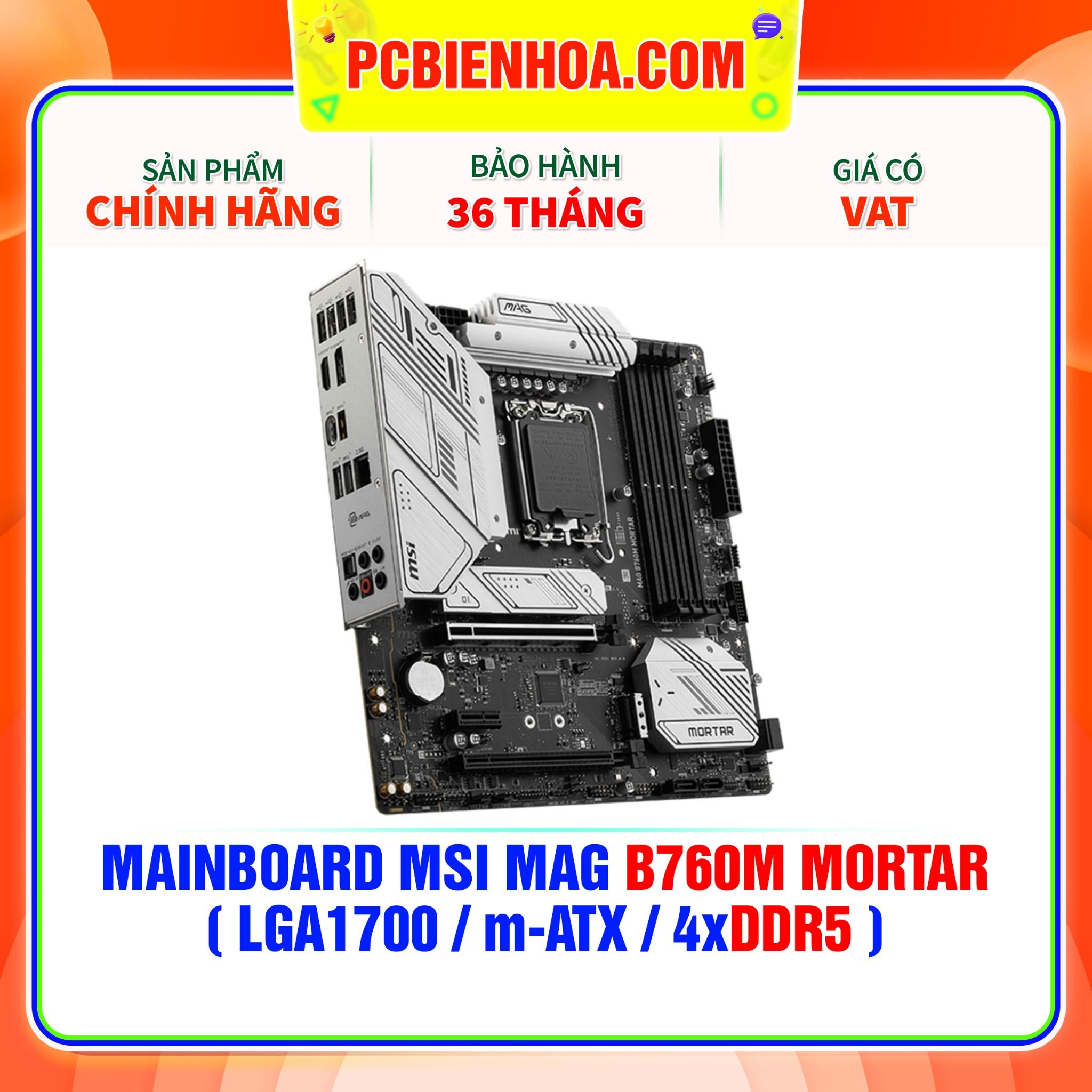  DDR5 - MAINBOARD MSI MAG B760M MORTAR ( LGA1700 / m-ATX / 4xDDR5 ) 