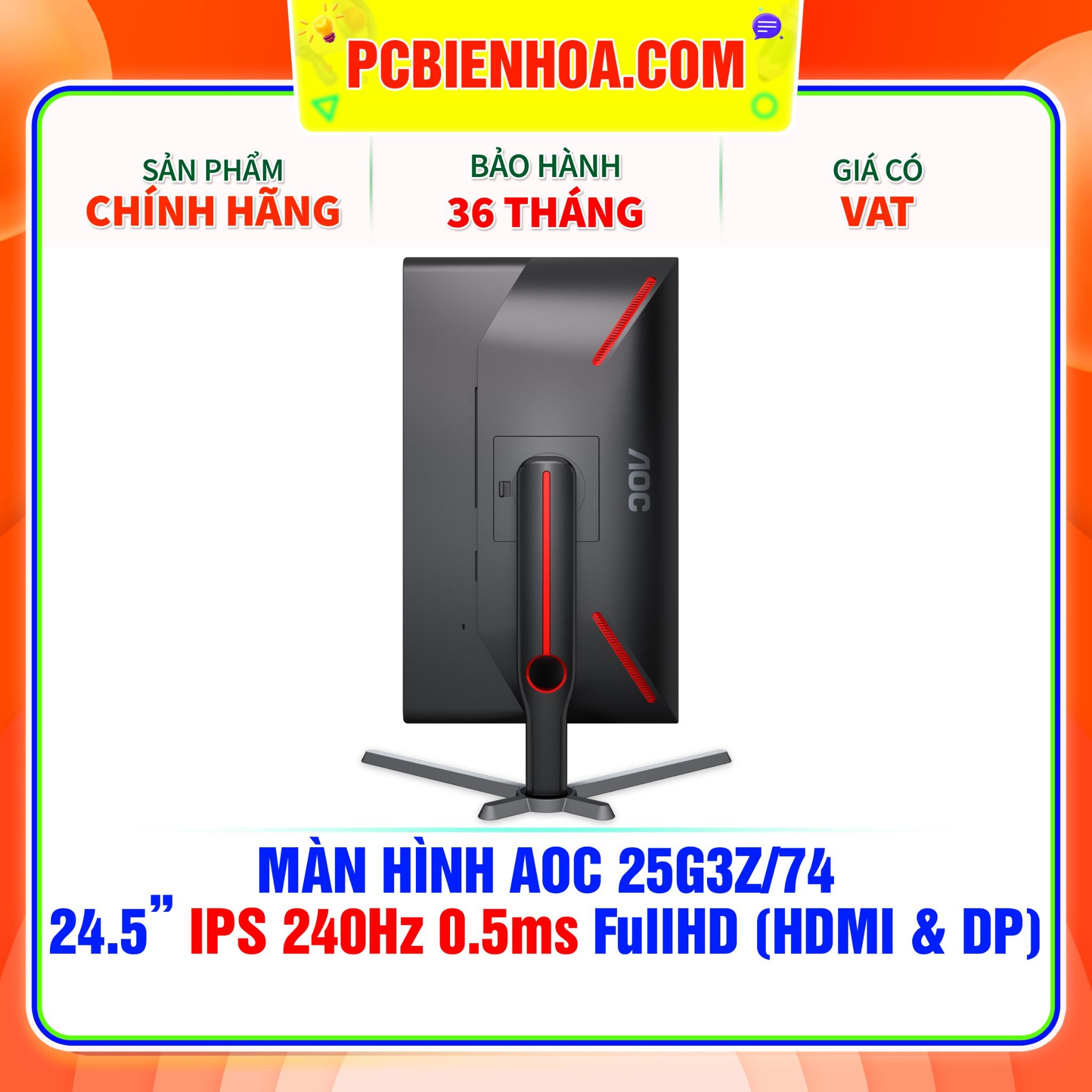  MÀN HÌNH AOC 25G3Z/74 24.5in FullHD IPS 240Hz 0.5ms ( HDMI / DP ) 