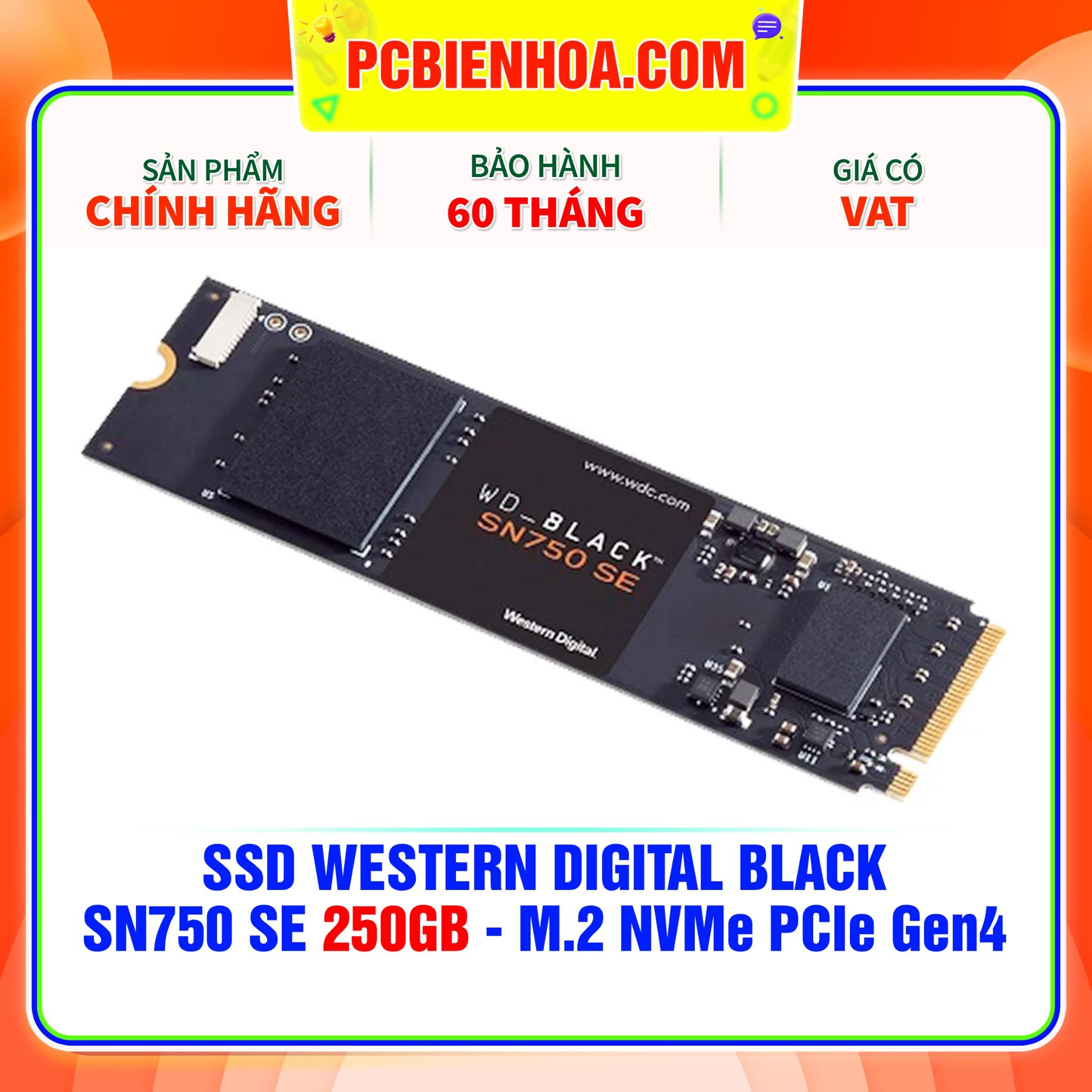  SSD WESTERN DIGITAL BLACK SN750 SE 250GB - M.2 NVMe PCIe Gen4 ( WDS250G1B0E ) 