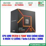  CPU AMD Ryzen 5 7500F BOX CHÍNH HÃNG ( 6 NHÂN 12 LUỒNG / Turbo 5.0 GHz / 38MB ) 