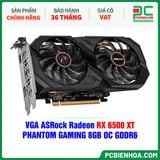  VGA ASRock Radeon RX 6500 XT PHANTOM GAMING 8GB OC GDDR6 ( RX6500XT PG 8GO ) 