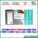  CPU AMD RYZEN 5 5600G BOX CHÍNH HÃNG ( 6 NHÂN 12 LUỒNG / Turbo 4.4 GHz / 19MB / Vega 7 Graphics ) 