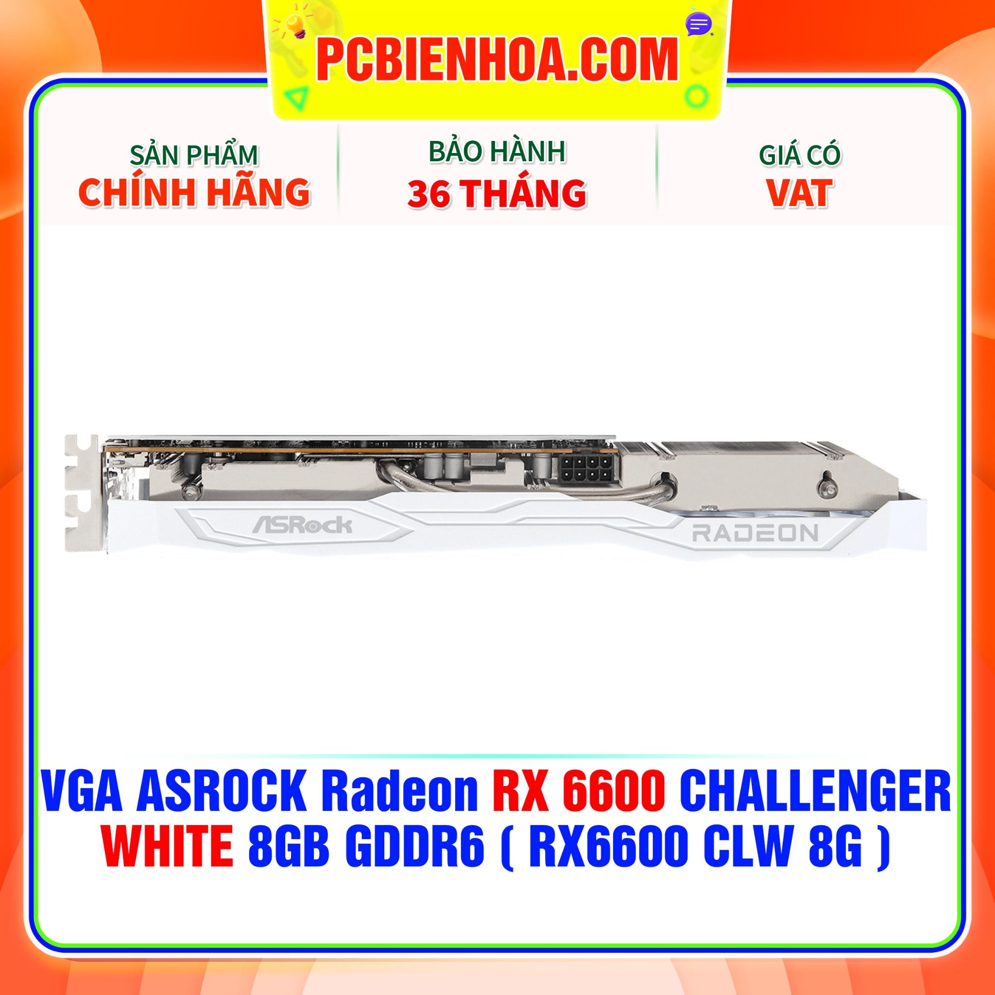  VGA ASROCK Radeon RX 6600 CHALLENGER WHITE 8GB GDDR6 ( RX6600 CLW 8G ) 