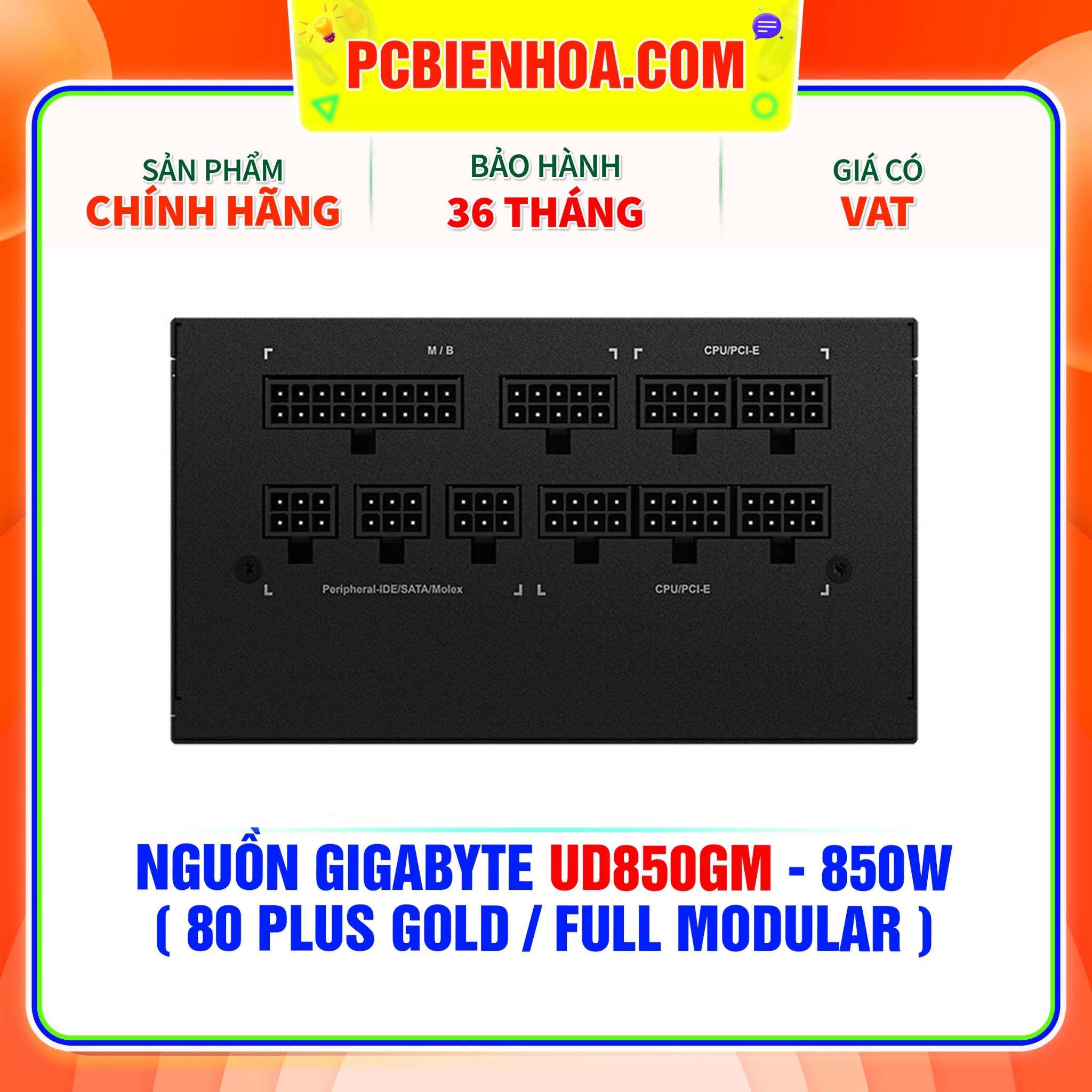  NGUỒN GIGABYTE UD850GM - 850W ( 80PLUS GOLD / FULL MODULAR ) 