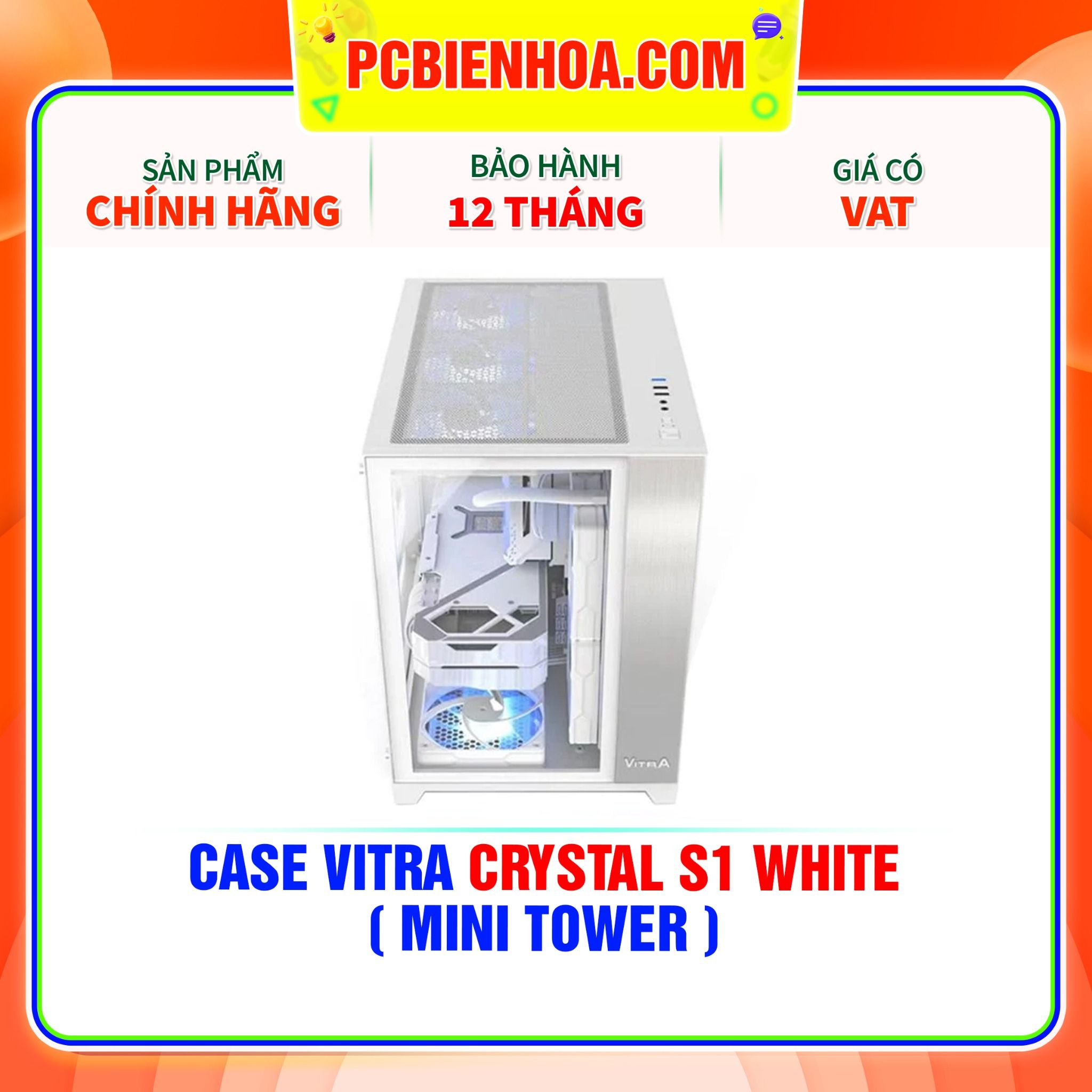  CASE VITRA CRYSTAL S1 WHITE ( MINI TOWER ) 