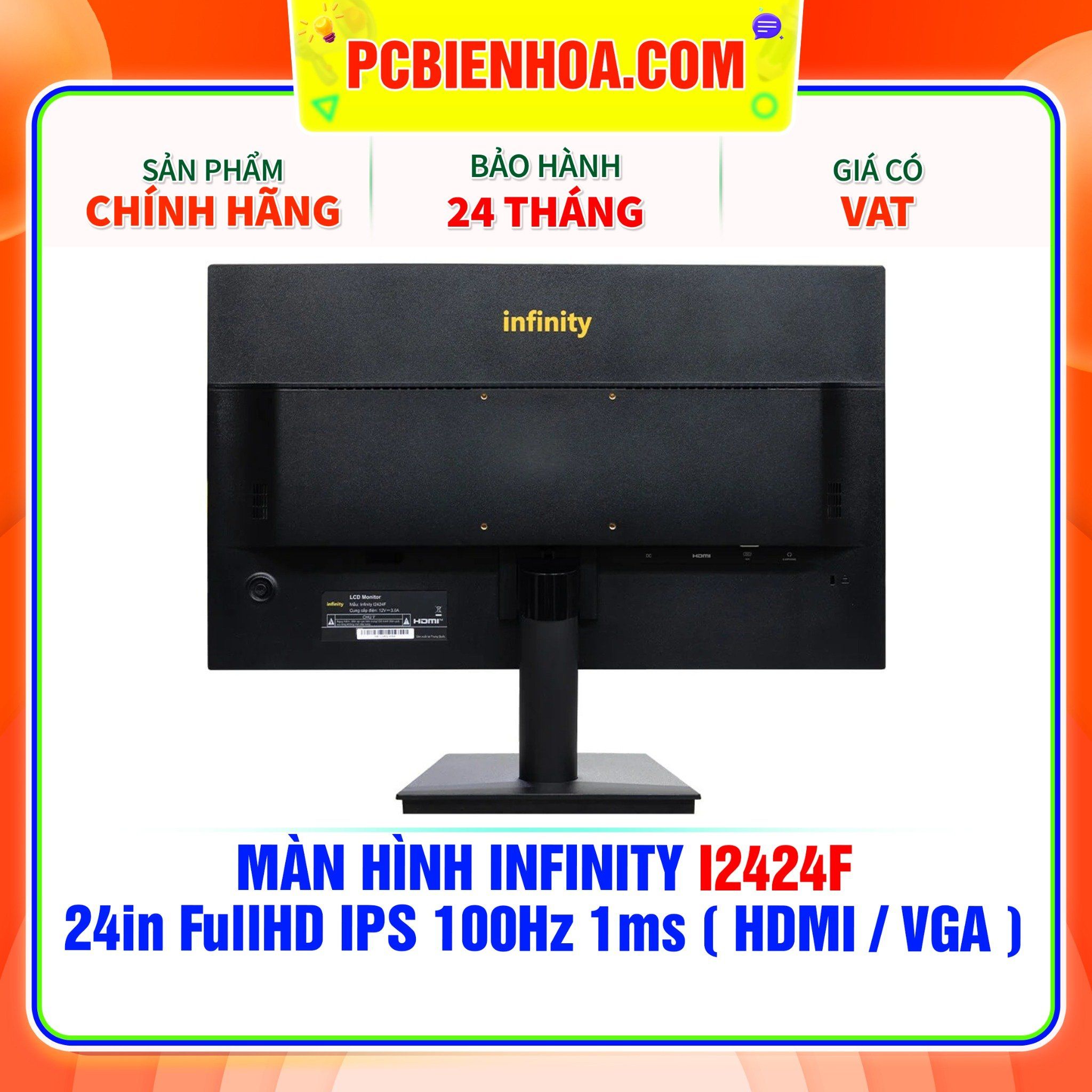  MÀN HÌNH INFINITY I2424F - 24in FullHD IPS 100Hz 1ms ( HDMI / VGA ) 